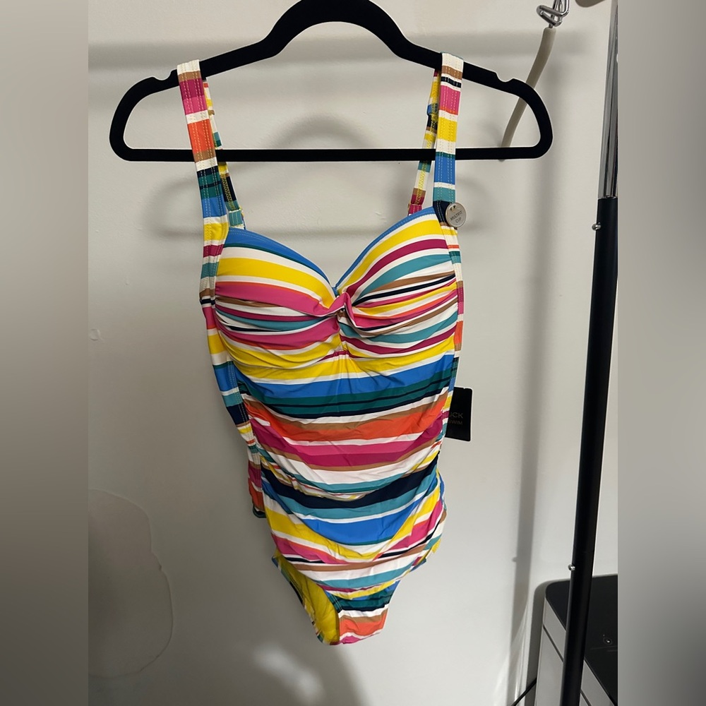 Colorful Striped Women's One-Piece Swimsuit